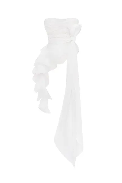 Milla Dreamy Blouse With Meringue Flounces In White