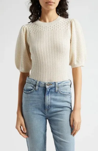 Mille Lola Puff Shoulder Pima Cotton Pullover In Ivory