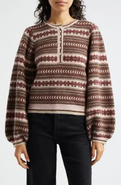 Mille Paulina Fair Isle Sweater In Cafe De Olla