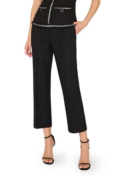 Milly Betsy Straight Leg Bouclé Pants In Black