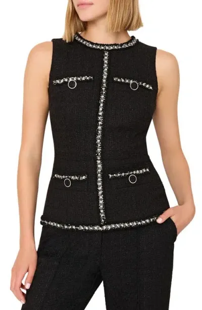 Milly Nette Boucle Sleeveless Top In Black