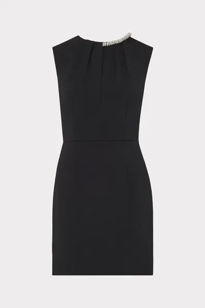 Milly Nyra Crystal Mini Dress In Black