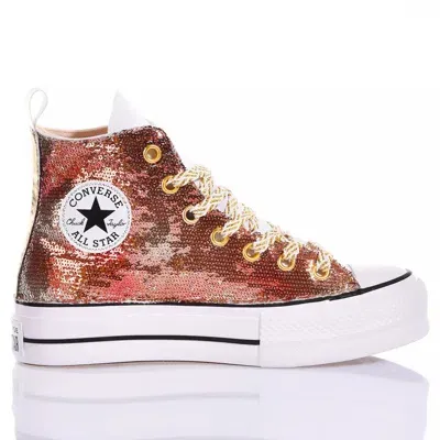 Mimanera Converse Platform Hot Gleam In Burgundy