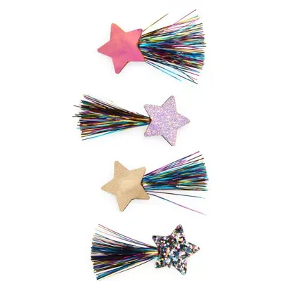 Mimi & Lula Kids' Assorted 4-pack Comet Tinsel Mini Hair Clips In White