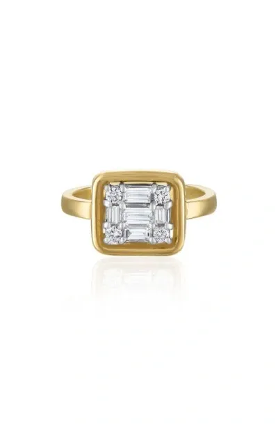 Mindi Mond Clarity Cube Diamond Ring In 18k Yellow Gold