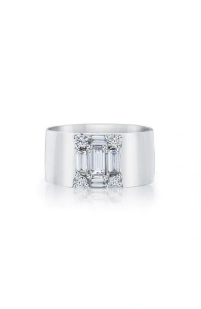 Mindi Mond Clarity Diamond Cigar Band Ring In 18k White Gold