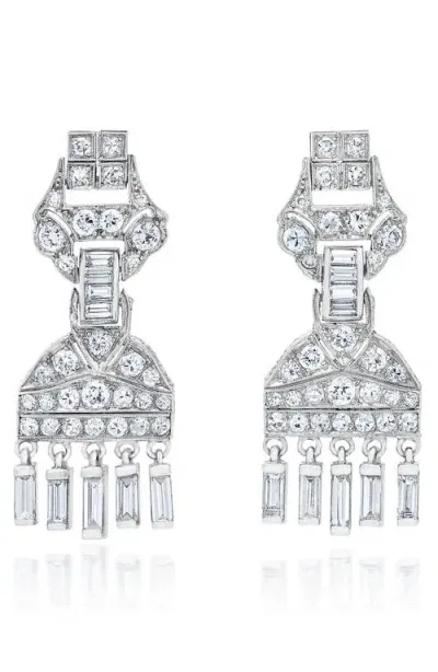 Mindi Mond Reconceived Waterfall Diamond Drop Earrings In Metallic