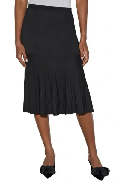 Ming Wang Soft Mixed Media Trumpet Skirt In Black