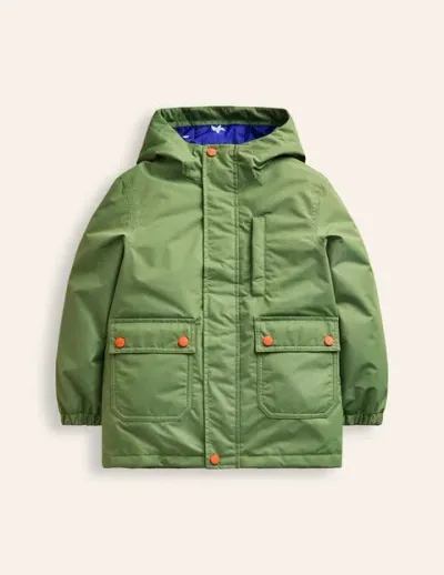 Mini Boden Kids' 4-in-1 Waterproof Coat Safari Green Boys Boden