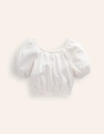 Mini Boden Kids' Bubble Top White Girls Boden