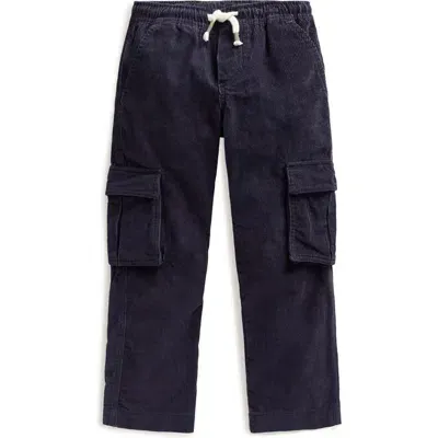 Mini Boden Kids' Cotton Corduroy Cargo Pants In French Navy