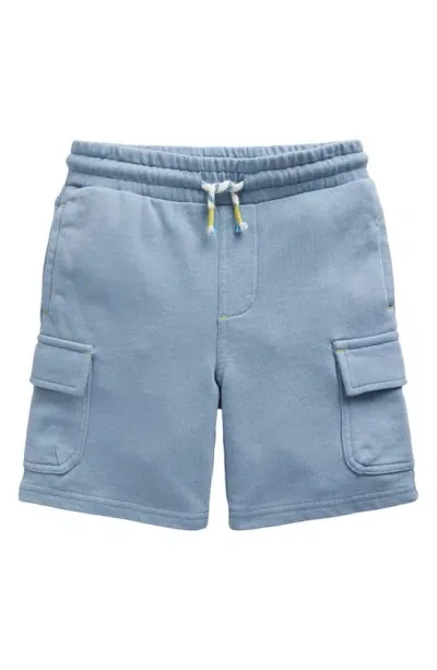 Mini Boden Kids' Cotton Jersey Cargo Shorts In Pebble Blue