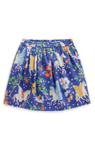 Mini Boden Kids' Fantasy Print Cotton Skirt In Blue Enchanted Unicorn