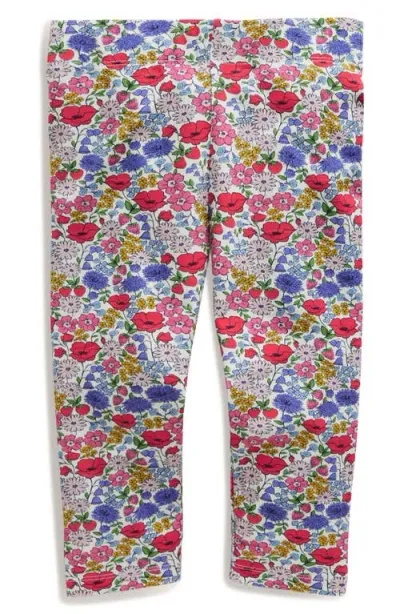 Mini Boden Kids' Floral Cotton Leggings In Multi Red Flowerbed