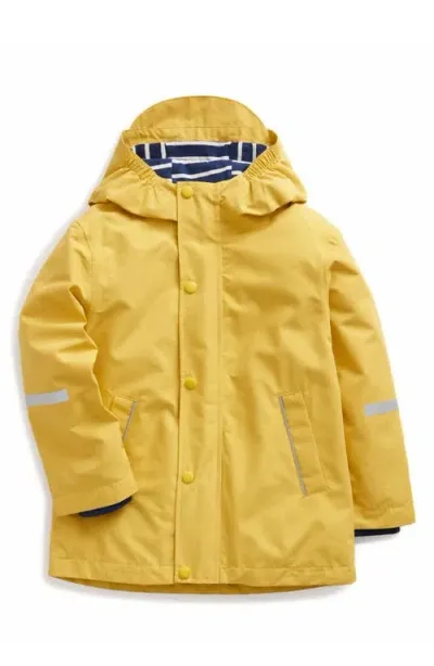 Mini Boden Kids' Waterproof Fisherman's Hooded Rain Jacket In Spicy Mustard