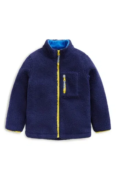 Mini Boden Kids' Windproof Fleece Jacket In College Navy