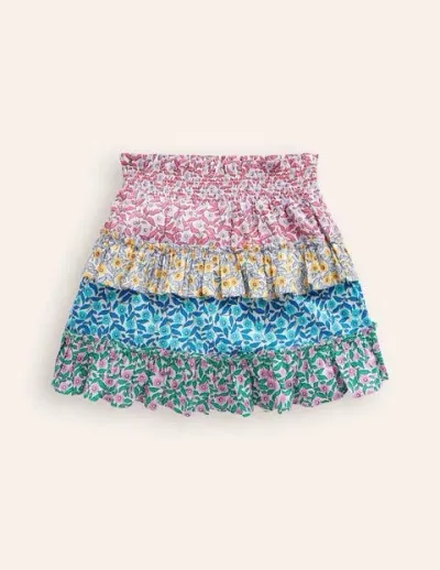 Mini Boden Kids' Tiered Printed Skort Hotchpotch Floral Girls Boden