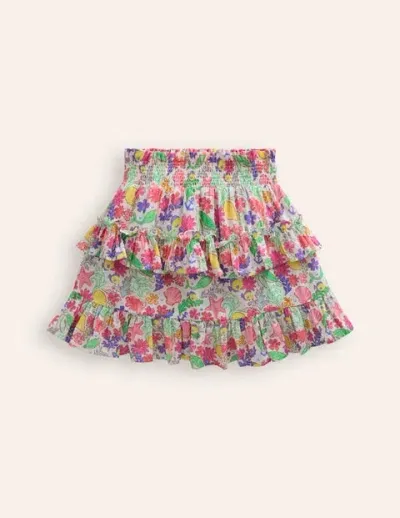 Mini Boden Kids' Tiered Printed Skort Multi Mermaid Ditsy Girls Boden