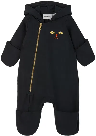 Mini Rodini Baby Black Catsuit Jumpsuit In 99 Black