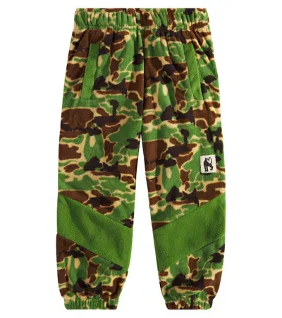 Mini Rodini Kids' Camouflage Fleece Sweatpants In Green