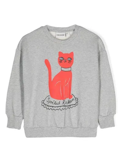 Mini Rodini Kids' Cat-print Sweatshirt In Grey