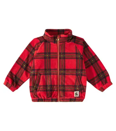 Mini Rodini Kids' Checked Fleece Jacket In Red