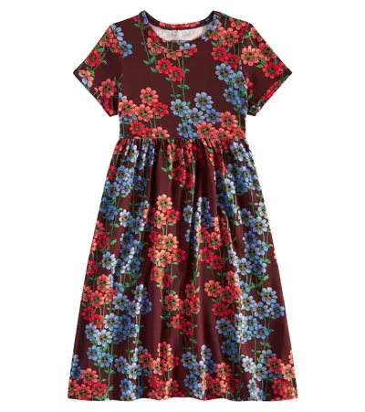 Mini Rodini Kids' Daisys Jersey Dress In Brown