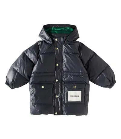 Mini Rodini Kids' Logo Puffer Coat In Black