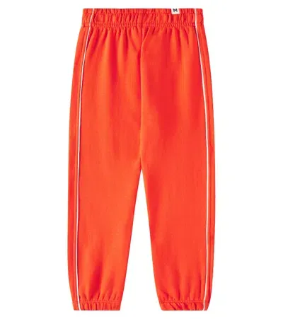 Mini Rodini Kids' Piping Cotton Sweatpants In Red