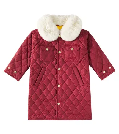 Mini Rodini Kids' Quilted Coat In Brown