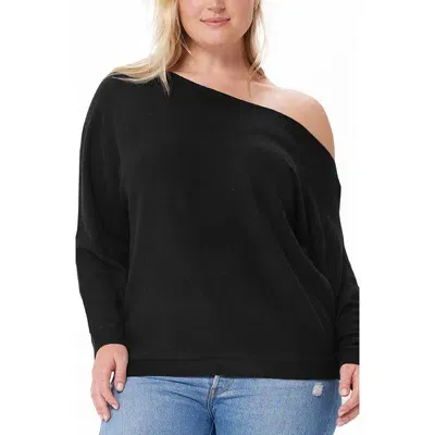 Minnie Rose One-shoulder Cotton & Cashmere Sweater In Black