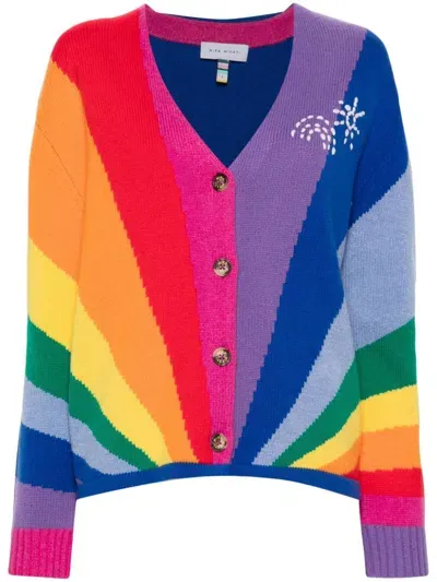 Mira Mikati Rainbow Ray Cardigan In Blue