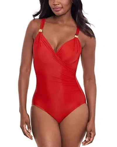 Miraclesuit Razzle Dazzle Siren One Piece Swimsuit In Cayenne