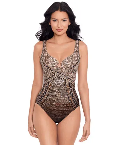 Miraclesuit Cappadocia Criss Cross Escape Underwire One-piece In Black Multi