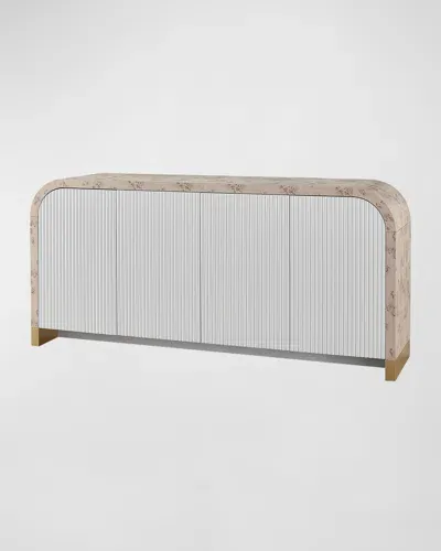 Miranda Kerr Home Mantra Sideboard In White, Tan Burl