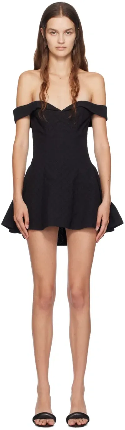 Mirror Palais Black Lady In Eyelet Minidress In Noir