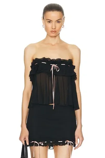 Mirror Palais Dolly Strapless Top In Noir