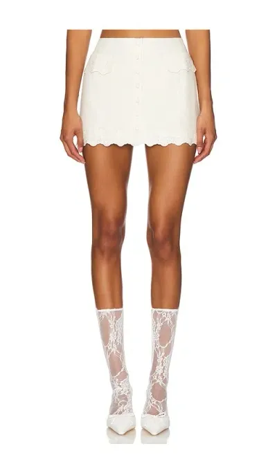 Mirror Palais Dorothy Cotton Mini Skirt In Ivory