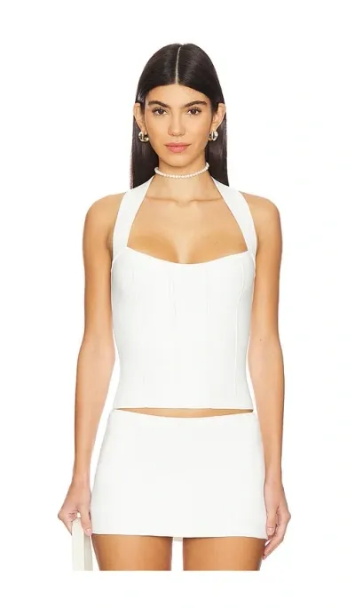 Mirror Palais The Knit Halter Top In Blanche