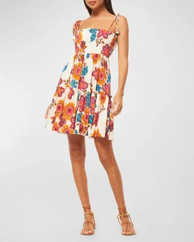 Misa Bandits Floral Smocked A-line Mini Dress In Flora Marbella