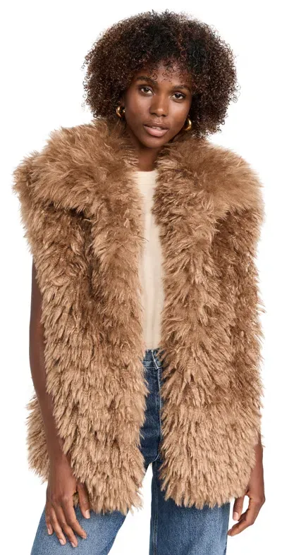 Misa Ryleigh Vest Latte Faux Fur