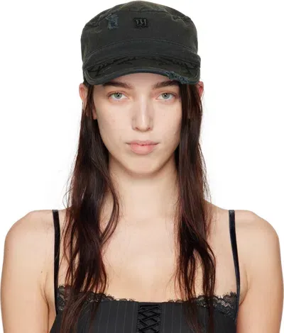 Misbhv Black Army Cap In Faded Black