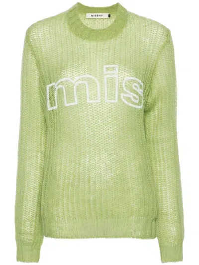 Misbhv Logo-print Brushed Jumper In Green