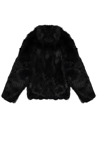 Misbhv Long Sleeved Faux Fur Jacket In Black