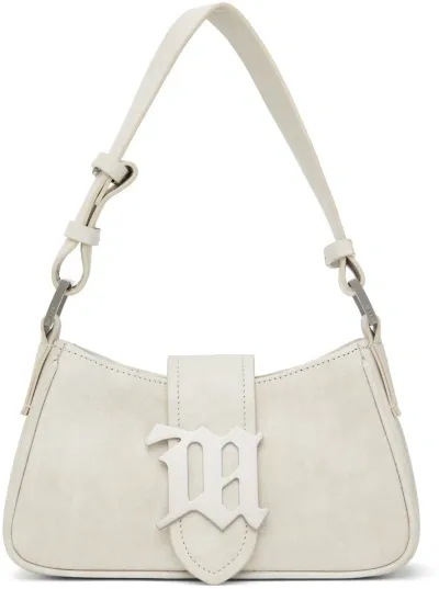 Misbhv Off-white Small Leather Shoulder Bag In Aged White