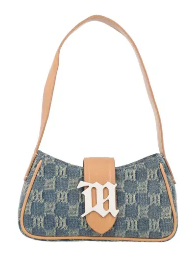 Misbhv Washed Denim Small Shoulder Bag In Orange