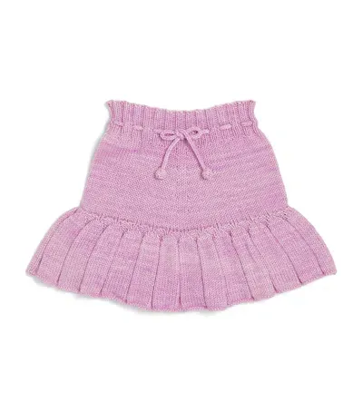 Misha And Puff Kids' Merino Wool Skating Pond Frill Skirt In Pink