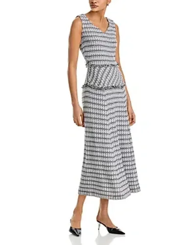 Misook Jacquard Knit Maxi Dress In Black/white