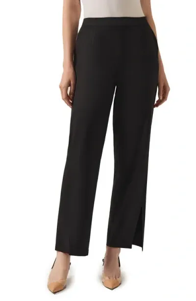 Misook Split Hem Straight Leg Pants In Black