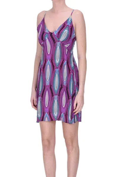 Miss Bikini Printed Viscose Mini Dress In Multicoloured